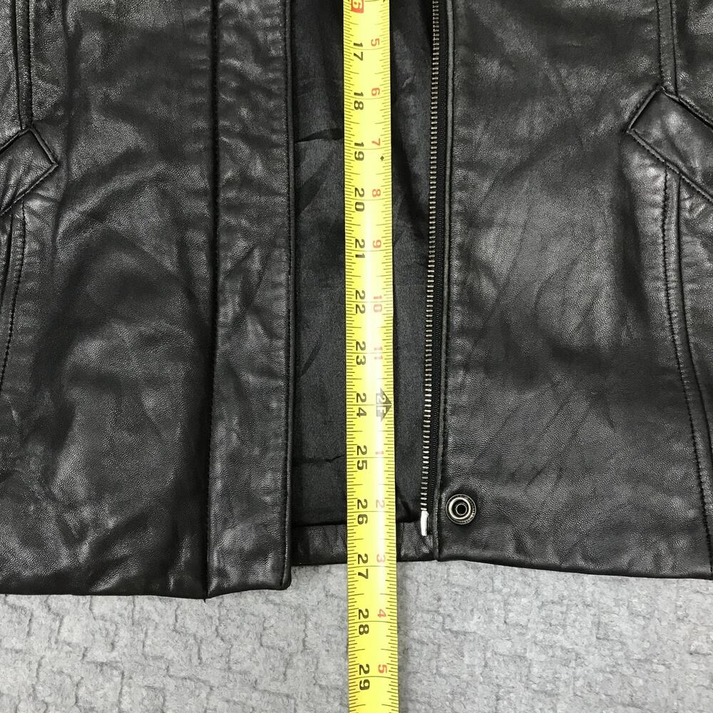 Jones New York Jacket Womens Medium Black Genuine Leather Pockets Style 38949 - Picture 5 of 12